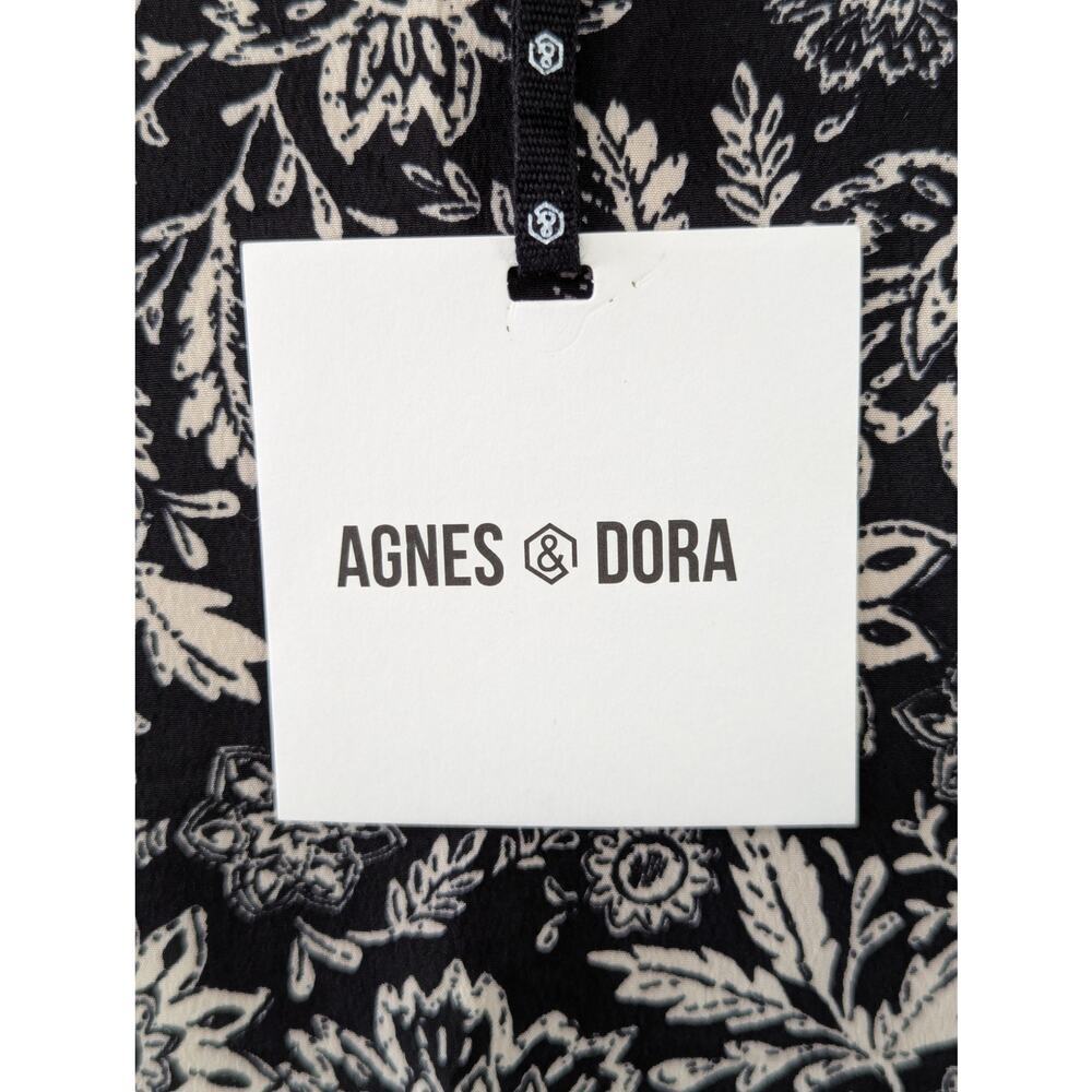 NWT! AGNES & DORA! BLACK & CREAM BOTANICAL/FLORAL KIMONO STYLE ROBE! SZ XSS - Picture 7 of 11